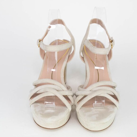 Cole Haan Grove Platform Heels Strappy Tan Suede 8.5 - Picture 2 of 6